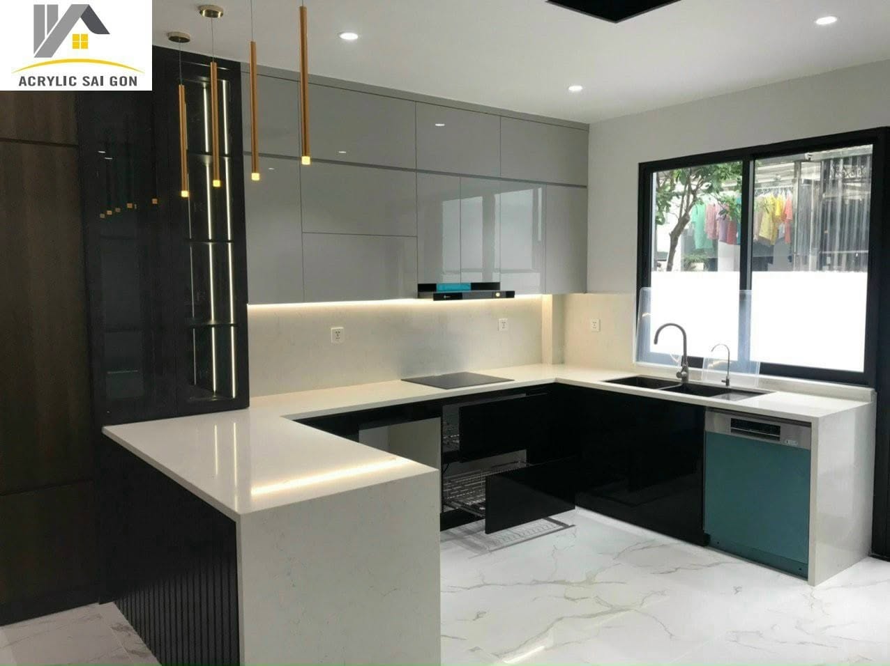 Ưu Điểm Nổi Bật Khi Gia Công Tủ Bếp Acrylic Đẹp Hiện Đại