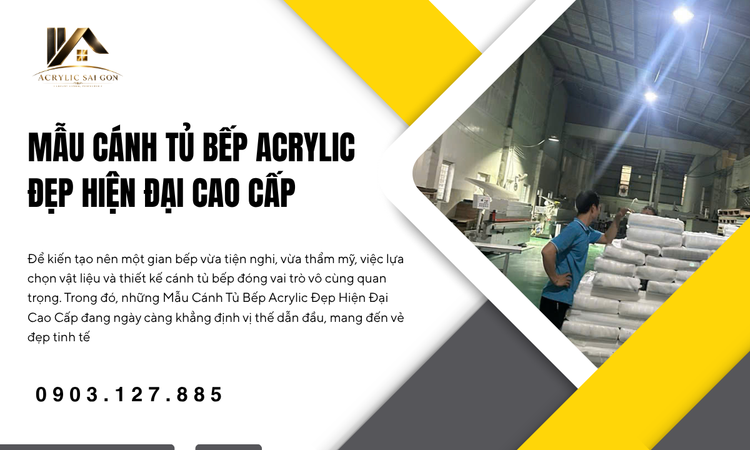 Mẫu Cánh Tủ Bếp Acrylic Đẹp Hiện Đại Cao Cấp